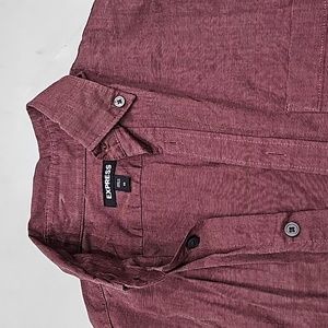 Express, XS, short sleeve, button-down shirt, Maroon